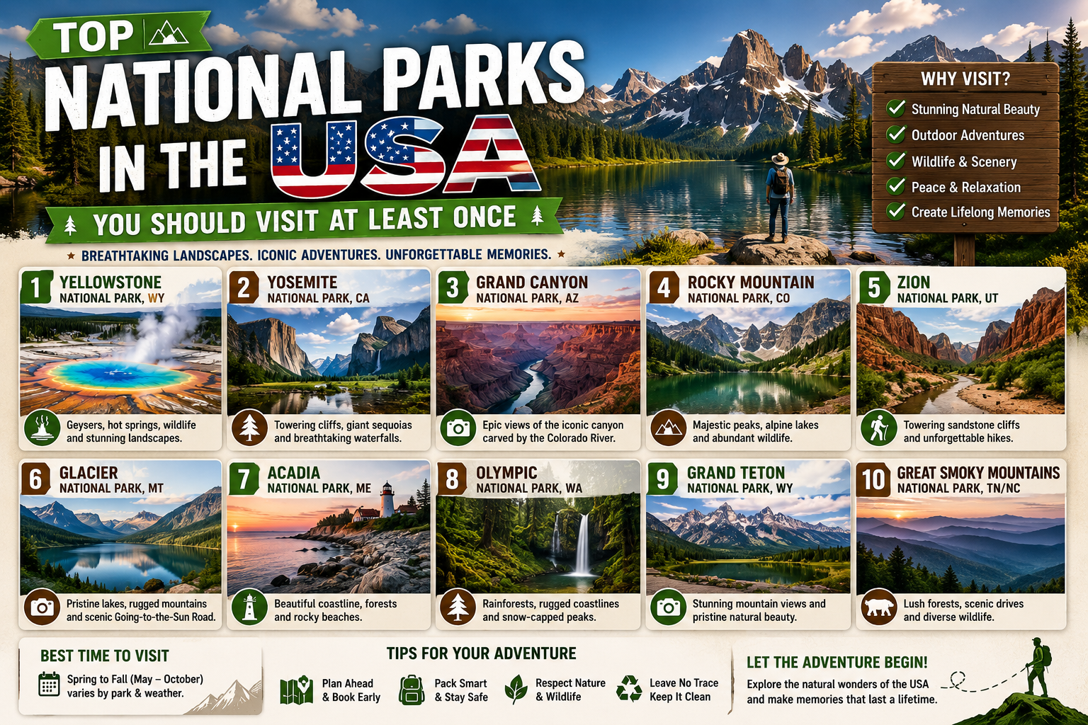 Top National Parks in the USA You Should Visit at Least Once